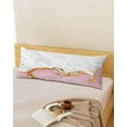 thumbnail image 5 of Pink Gold Marble Body Pillow Cover 20 x 60 Inch Decorative Pillow Cover Modern Abstract Marble Crack Texture Lumbar Pillowcase Seasonal Rectangle Cushion Case for Couch Sofa Bed Living Room, 5 of 7