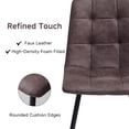 thumbnail image 5 of Set of 4 Velvet Dining Chairs - Mid Century Modern Dinning Chair, Upholstered Cushion Seat, Square-Patterned Backrest, Brown, Dinner Chairs with Metal Legs for Dining Living Room, Bedroom, 5 of 7