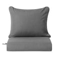 thumbnail image 3 of FADINGFREE Outdoor 2-Piece Deep Set Soft & Supportive Patio Seat Back Chair Cushions, 25'' x 25'', Grey, 3 of 11