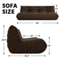 thumbnail image 4 of WHGBJA 3 Seaters Oversize Bean Bag Chair, Comfy and Soft Teddy Material Togo Sofa Gaming Bean Bag Chair for Living Room Bedroom, Coffee, 4 of 9