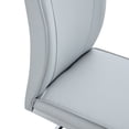 thumbnail image 5 of Juego de dos sillas modernas con arco: asiento de cuero sintético de alta resistencia y patas de metal con arco plateado (gris), 5 of 5