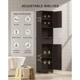 thumbnail image 6 of Gizoon 67" H Tall Bathroom Cabinet, Storage Cabinet with 2 Doors & Drawer, Narrow Linen Tower Freestanding Adjustable Shelves for Home, Kitchen, Versatile, Anti-Tipping, Dark Brown, 6 of 16
