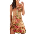 thumbnail image 2 of sovlvnd Casual Sundresses for Women 2024 Loose Summer Floral Printed Tank Dress Hollow Out Beach Sundress Sleeveless Dresses Womens Dresses, 2 of 5