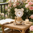 thumbnail image 5 of Wzzjkit 2 in 1 USB Rechargeable Fan, Cute Bear on Scooter Shaped Mini Desk Fan with Pencil Sharpener, Quiet Portable Personal Fan for Office, School, Home, Travel, 5 of 5