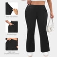 thumbnail image 2 of Women's Plus Size Yoga Pants with Pockets Bell Bottom Workout Leggings High Waisted 1X-5X Flare Sweatpants (4XL, Black), 2 of 8