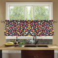thumbnail image 4 of Yayeee Kitchen Curtains Tier Set of 2 Light Filtering 57"x24" Over Sink Window Panels, Small Colorful Flower, 4 of 7