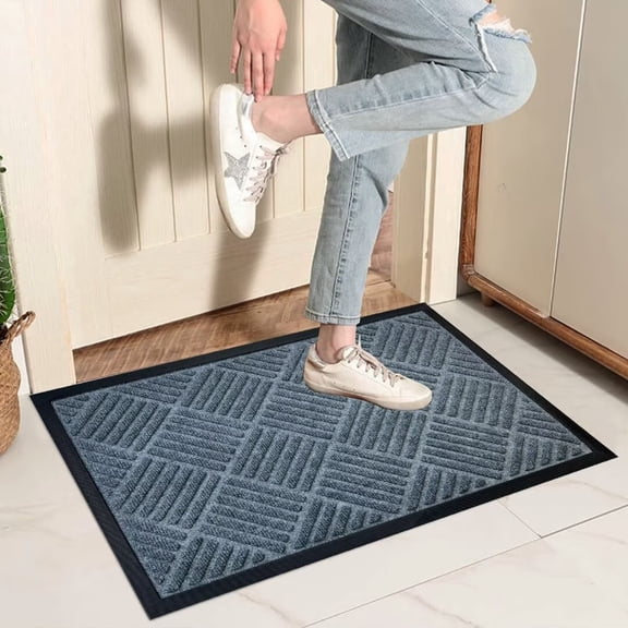 Heeneeso DM23 Entryway Rug Brown Rubber Outdoor, 30"x18"