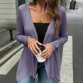 thumbnail image 4 of Loopsun Womens Jackets, Cardigan for Women, Women's Casual Loose Solid Long Sleeve Cardigan Tops Purple L, 4 of 5