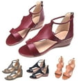 thumbnail image 6 of Xinyolin Women Ankle Strap Open Toe T-Strap Wedge Sandals Walking Shoes Footwear for Daily Wear, 6 of 8