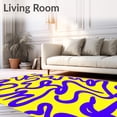 thumbnail image 2 of ODIKA 5'x7' Machine Washable Non-Slip Area Rug, Brushstroke Abstract Wavy Artistic High Traffic Rug, Yellow, 661912, 2 of 7