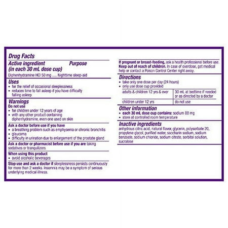 ZzzQuil Nighttime Sleep Aid, Alcohol Free Soothing Mango Berry Liquid, 6 Fl Oz
