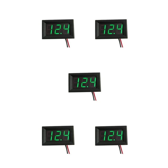 ZLight Digital Voltmeter DC 4 .0 ~ 30V Digital Voltmeter 0 -100V High Accuracy LED Display Voltage Panel Meter Gauge Automotive Accessory green 5Set