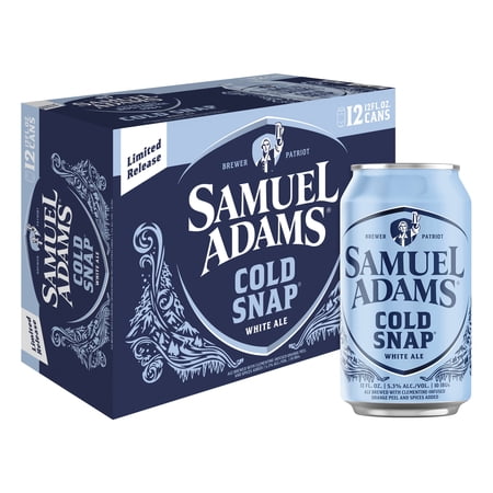 Samuel Adams Cold Snap White Ale Seasonal Craft Beer, 12 pack, 12 fl. oz. Aluminum Cans, 5.3% ABV