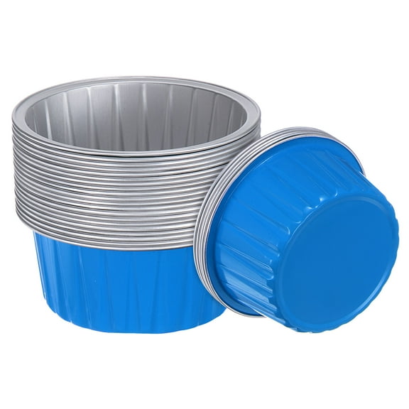 Blue Cupcake Cups, 25pcs 66x36x85mm Aluminum Foil Standard Cupcake Liners