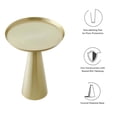thumbnail image 2 of Modway Maren Round Iron Metal Side Table with Conical Pedestal Base in Brass, 2 of 10