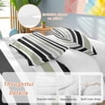thumbnail image 2 of 3 Piece Sage Green Black Stripe Duvet Cover Set Queen Size,Microfiber Comforter/Quilt Cover with Corner Ties and 2 Pillowcases,Modern Abstract Coarse Striped All Season Bedding with Zipper Closure, 2 of 8