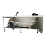 EAGO AM200 5' Rounded Modern Double Seat Corner Whirlpool Bath Tub with Fixtures