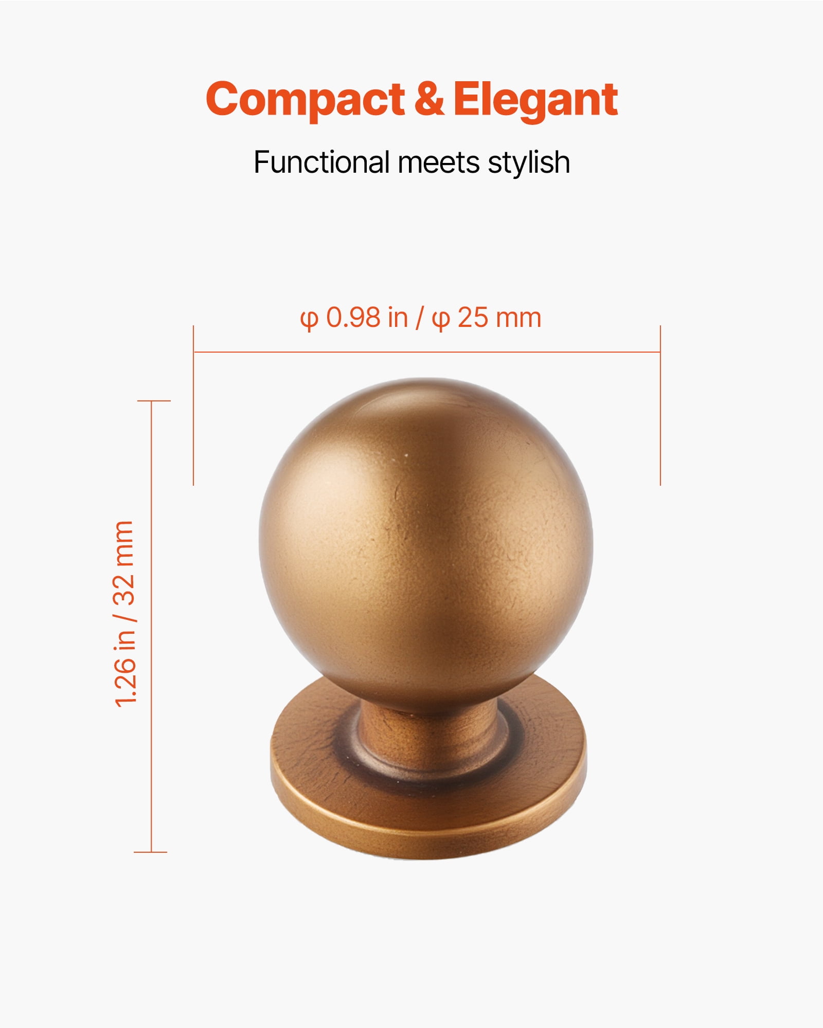 VEVOR Cabinet Knobs,12 Pack,0.98 Inch Zinc Alloy Drawer Pulls Door Handles, Round Kitchen Dresser Solid Knobs Cupboard Hardware with Screws for Bathroom Closet Cabinets Drawers,Antique Brass Color