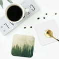 thumbnail image 5 of Kll Square Drink Coasters Set Of 4,Pu Leather Absorbent Coasters Set Decorative Coffee Cup Coasters Housewarming Gift For Home Decor-Fog Forest, 5 of 9
