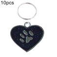 thumbnail image 2 of SPRING PARK 10Pcs Personalized Pet Cat Name Tags Heart Shaped Claw Dog ID Tag Collar Pendant Key Ring Bag Decor, 2 of 7