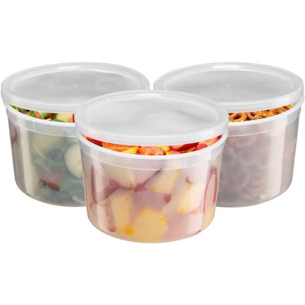 Comfy Package 64 Oz Deli Containers Plastic Containers with Lids for