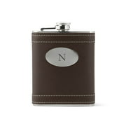 Weddingstar Brown Leather Wrapped Hip Flask