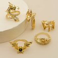thumbnail image 3 of Women Joint Ring Punk: 5PCS Vintage Gothic Midi Finger Ring Statement Ring Set, 3 of 7