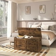thumbnail image 2 of Hzuaneri 39.4" Storage Bench, Lift-Top Storage Organizer, Storage Trunk, Rustic Brown SB03401X, 2 of 7