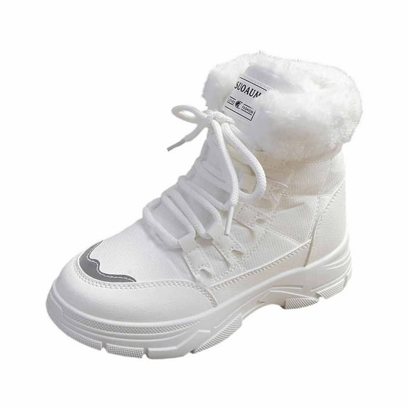 Snow Boots for Women,Women Winter Boots Fashionable Platform Sole Insulated Warm Comfortable On Outdoor Hiking Cold Weather Casual Wear,Winter Boots for Women,White,8.5