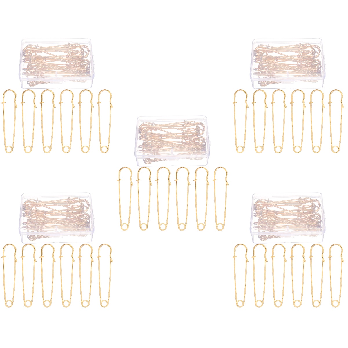Masteelf 50 pcs Simple Retro Safety Pin Clips DIY Crafting Pin Stainless Steel Brooch Pin for Sewing