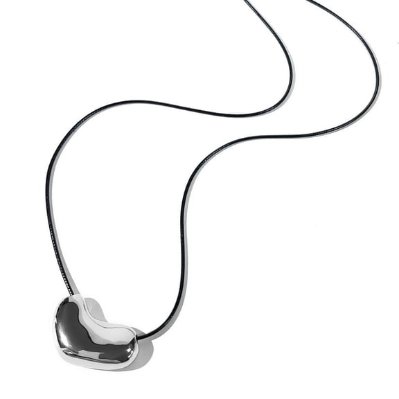 Yammee Fashionable Leather Cord Necklace with Swirl Pendant for Stylish Outfits