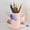 Pink, variant on 360 Degree Rotating Pen Holder Plastic Desk Organizer Lazy Susan Storage Caddy for Office Stationery Makeup Brushes Thick Durable Desktop Accessory