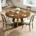 thumbnail image 1 of EDTara Grande Table à Manger Ronde en Bois de 47 Pouces, 4 à 6 Places, Construction Robuste, Sans Chaises, 1 of 7