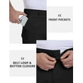 thumbnail image 3 of Lavenicole Mens Golf Pants Stretch Casual Dress Pants Elastic Waist Button Closure Lightweight with 4 Pockets Black, 3 of 8