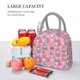 thumbnail image 5 of Fotbe pink Holiday Joy Bolsa de Almuerzo con Estampado, Lonchera Aislada, Contenedor de Comida Reutilizable Tipo Cooler a Prueba de Fugas, 5 of 6