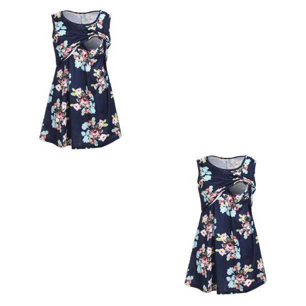 Jumpingount Camisa de enfermera de maternidad para mujer blusa de lactancia manga cuello azul marino METRO 2piezas