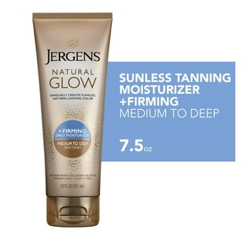 Jergens Natural Glow  FIRMING Sunless Tanning Daily Body Lotion, Medium to Deep Skin Tone, 7.5 fl oz