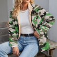 thumbnail image 5 of SCRAWLGOD Women's Stand Collar Jacket Sherpa Lined Coat Green Black Camo Fleece Shacket Tops with Pockets, Fashion Winter Outerwear, Snap Closure, Lapel Collar, for Travel Outdoor, 6X-Large, 5 of 8