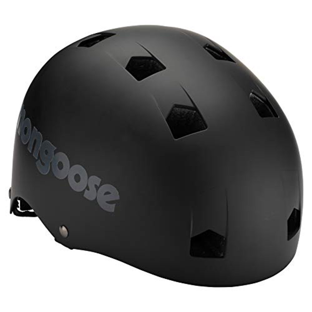 Mongoose BMX Bike Helmet, Multi Sport Kids Helmet, Black, Youth