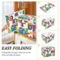 thumbnail image 2 of Yayeee Collapsible Cube Storage Bin with Lid Fabric Closet Decorative Basket with Handles, Purple Geometric, 2 of 7