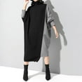 thumbnail image 5 of TUCS Turtleneck Korean Style Spliced Knitted Midi Dress, 5 of 6