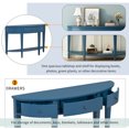 thumbnail image 4 of Half Moon Console Table Sofa Table with 3 Drawer and 1 Open Storage Shelf, Wooden Accent Storage Cabinet for Living Room/Entryway, 51.1''W x 13.7''D x 33.4''H, Navy Blue, 4 of 8