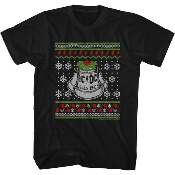 AC/DC Tacky Christmas Sweater Black Adult T-Shirt