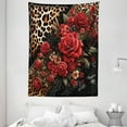 thumbnail image 3 of Ambesonne Leopard Print Tapestry Wall Hanging, Romantic Rose Lace, 60"x80", Red Sand Brown and Dark Grey, 3 of 3
