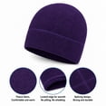thumbnail image 4 of BlinkLLX 3 Pcs Unisex Winter Fleece Beanie Hat Thick Windproof Outdoor Skull Cap, 4 of 6