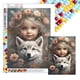 thumbnail image 1 of Con Cuentas Cuadradas 5D DIY Kit Niña Mascota Del 30x40cm, 1 of 9