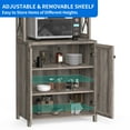 thumbnail image 7 of DEXTRUS 67" Tall Kitchen Pantry Cabinet with Glass Hanging Rack, Liquor Storage, Home Wine Bar, Gray, 7 of 7