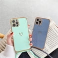 thumbnail image 4 of Funda suave de lujo con collar cruzado y cordón Chapado en corazón de amor para iPhone 13 Pro Max 14 12 11 MiNi X XS XR 7 8 plus SE 20, 4 of 4