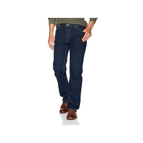 Wrangler Authentics Men's Regular Fit Comfort Flex, Dark Indigo, Size 33W x 30L