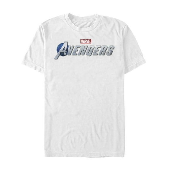 Men's Marvel Avengers Game Text Logo  Graphic Tee White 2X Large